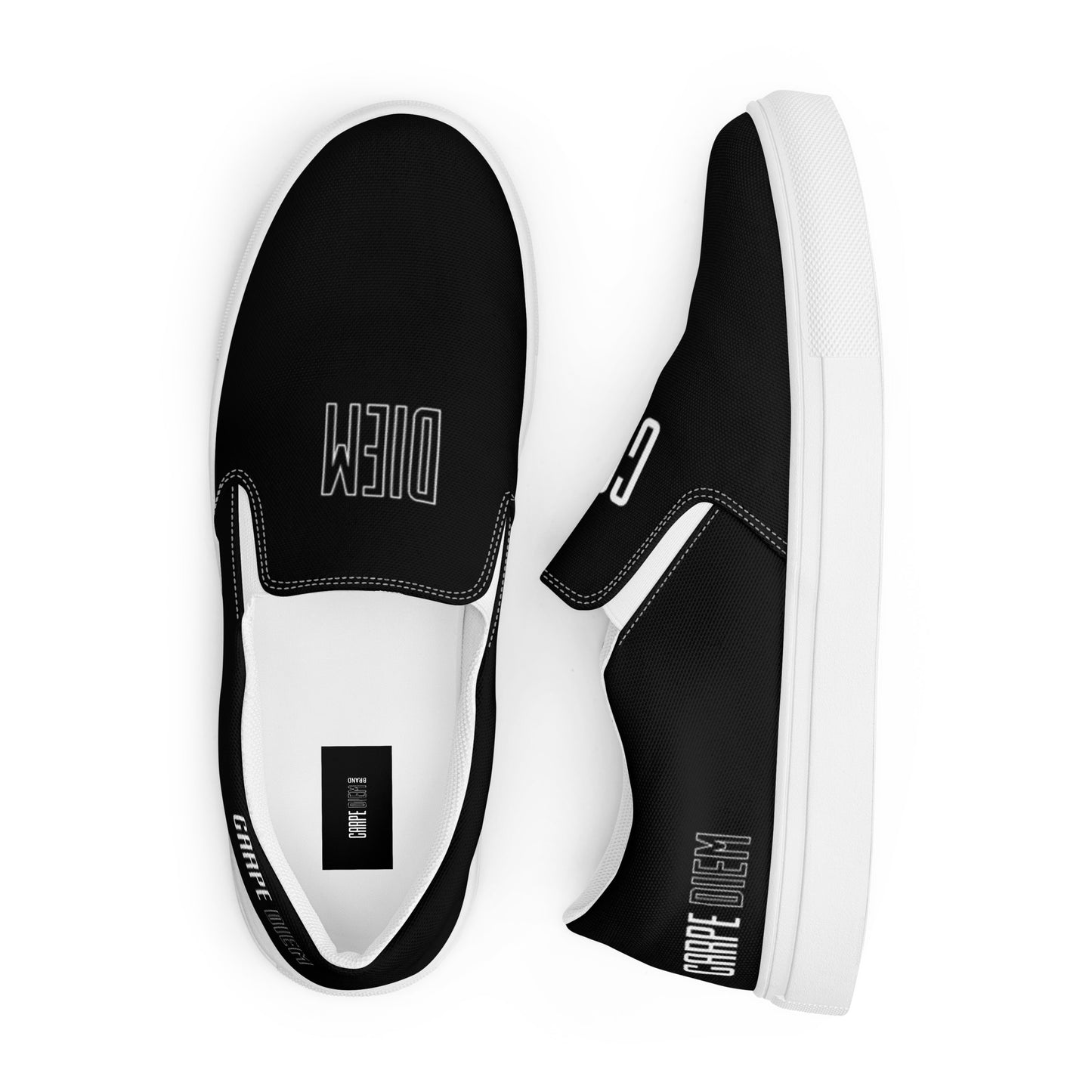 Carpe Diem Men’s Black slip-on canvas shoes