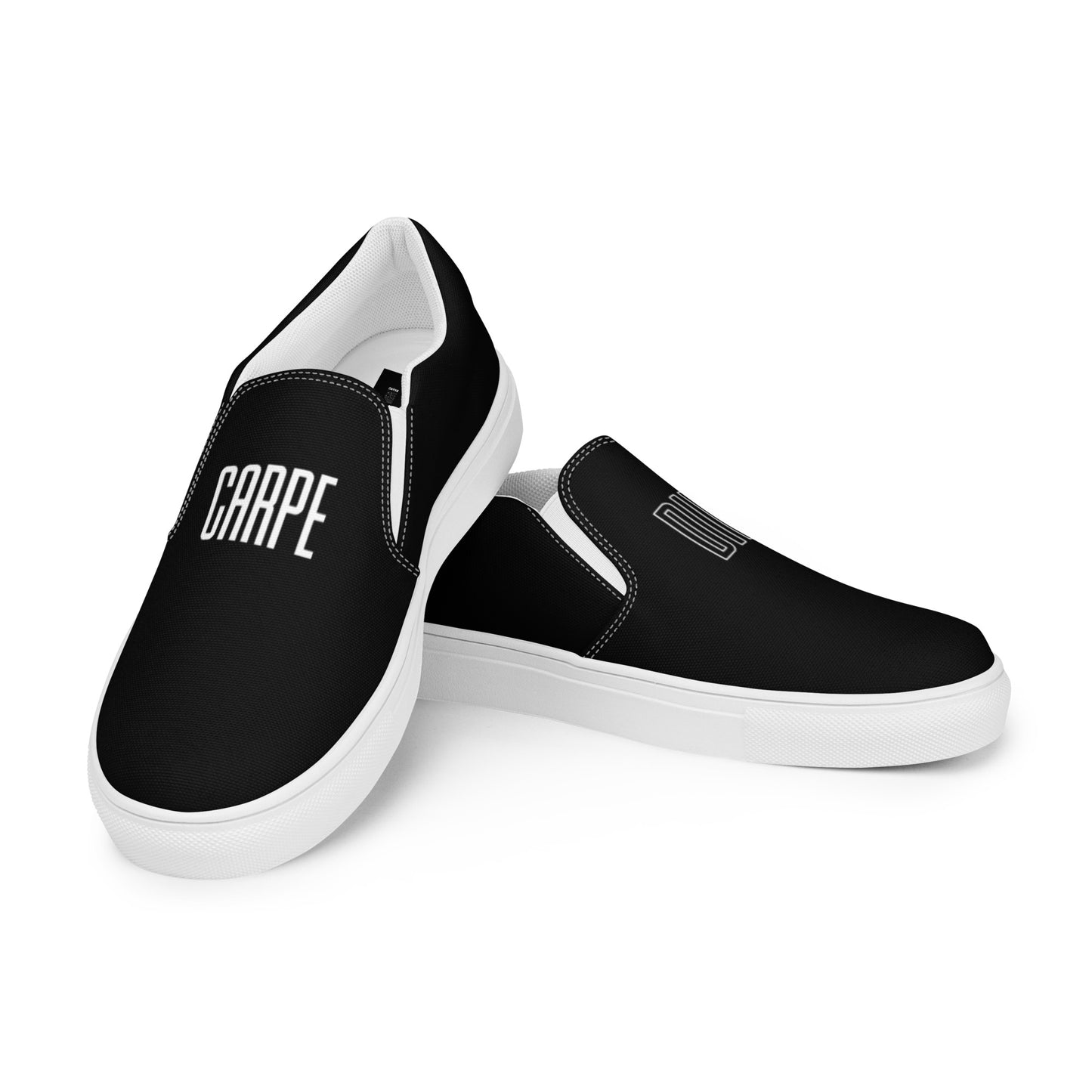 Carpe Diem Men’s Black slip-on canvas shoes