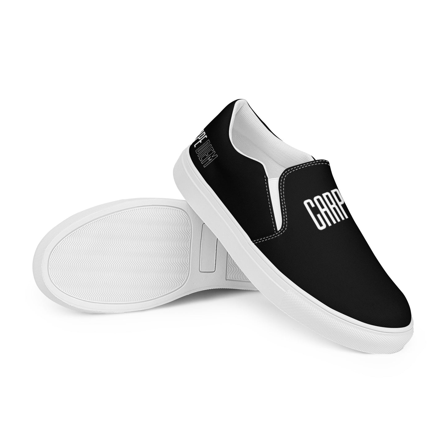 Carpe Diem Men’s Black slip-on canvas shoes