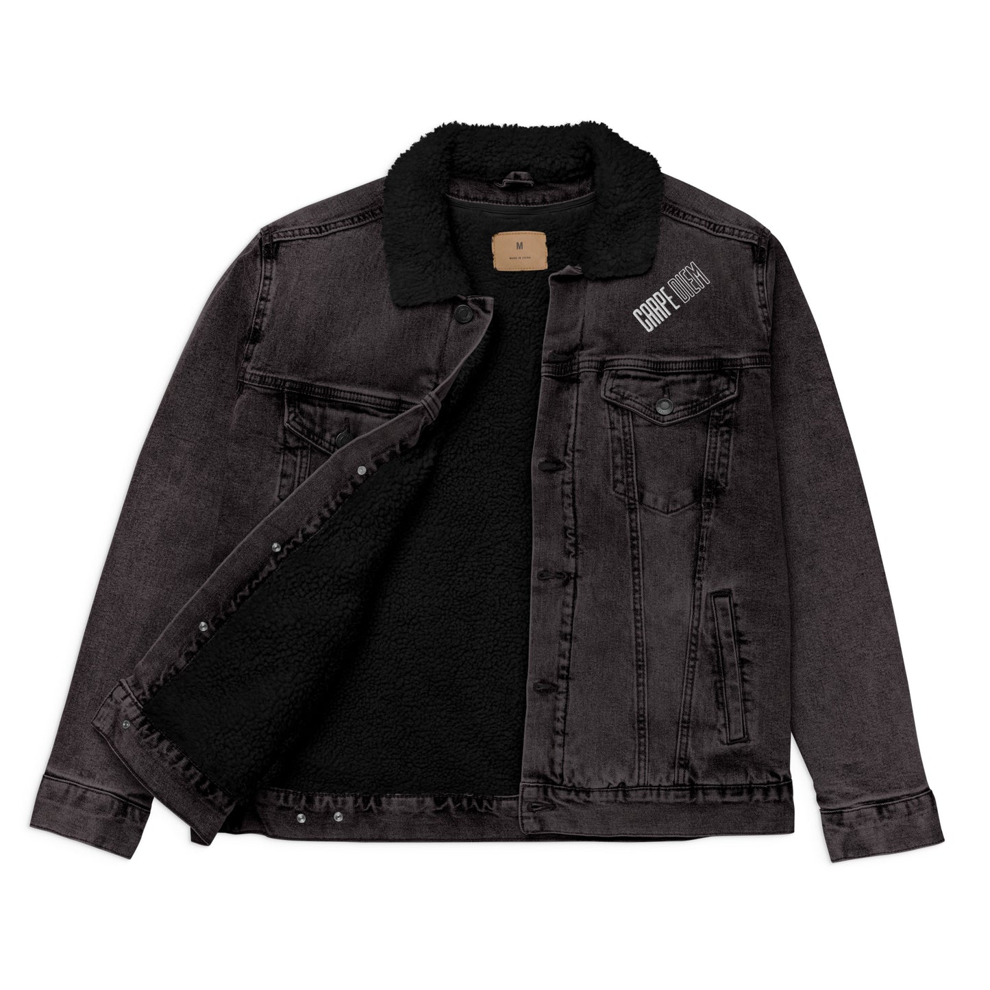 Carpe Diem denim sherpa jacket