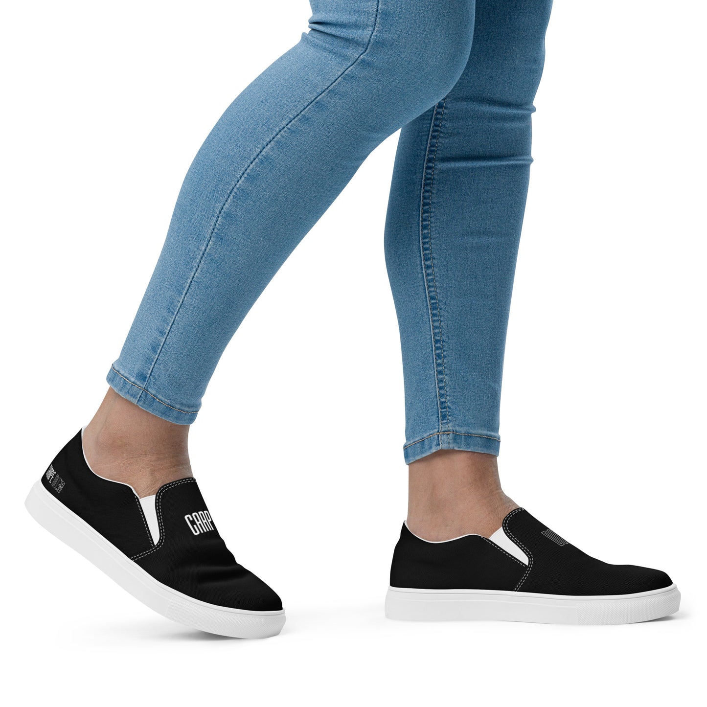 Carpe Diem Women’s Black slip-on canvas shoes